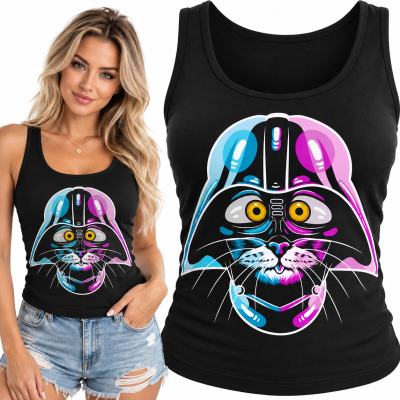 TANK TOP DAMSKI ŚMIESZNY  CAT WARS